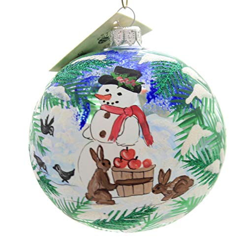 Christina’s World Snowman and Friends Glass Christmas Ornament Win645