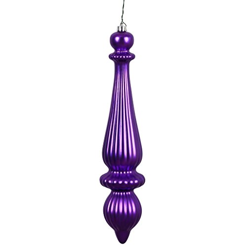 Vickerman 470572-14 Purple Shiny Finish Finial Christmas Tree Ornament (2 pack) (N150866DSV)