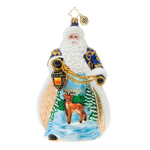 Christopher Radko Wintery Snowfall Santa Christmas Ornament, Multicolor