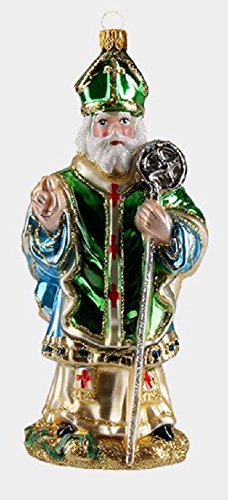 Pinnacle Peak Trading Company Saint Patrick Apostle of Ireland Polish Glass Christmas Tree Ornament Decoration