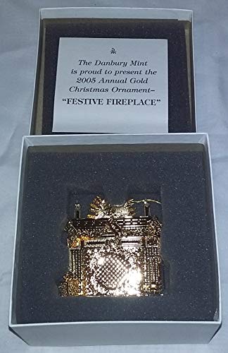 Danbury Mint 2005 23kt Gold Plated Festive Fireplace Ornament