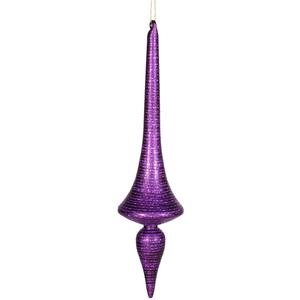 Vickerman 18″ Purple Matte and Glitter Finish Finial Drop Christmas Ornament