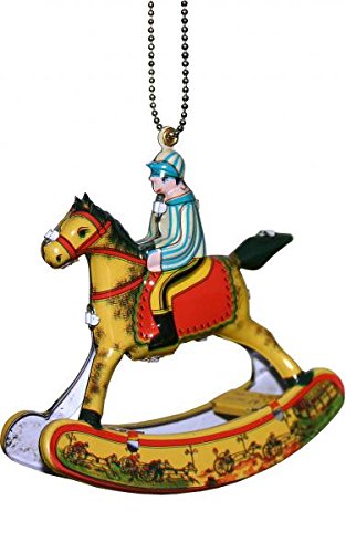 Alexander Taron MM273 Collectible Tin Ornament-Rocking Horse H x 3.25″ W x 1.25″, Brown