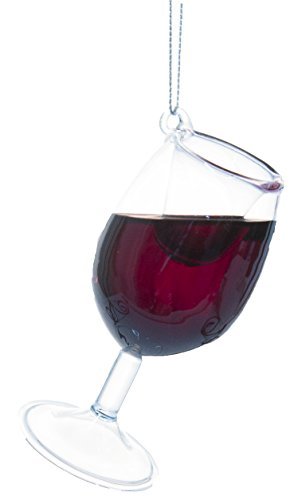 Ganz Happy Merlot 4 Inch Merlot Wine Glass Ornament w/ Faux Wine