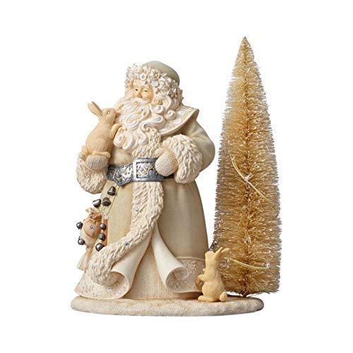 Enesco Foundations Christmas Let Your Spirits Be Bright Masterpiece Santa Stone Resin Figurine, 12″, Multicolor