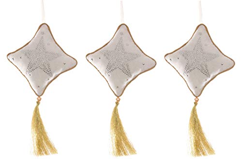 Sage & Co. Gift Box Set of 3 Christmas Mini-Pillow Ornaments Your Choice Star Snowflake Design (Snowflake)