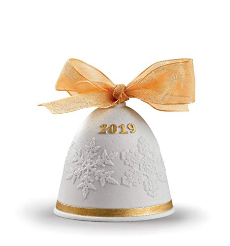 Lladro 2019 Porcelain Golden Luster Christmas Bell #8447
