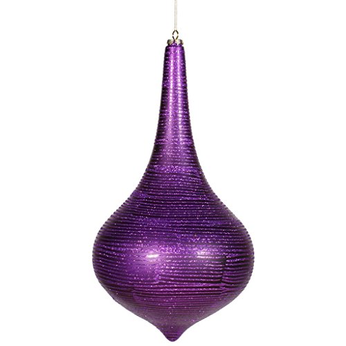 Vickerman 16″ Purple Matte and Glitter Finish Onion Drop Christmas Ornament