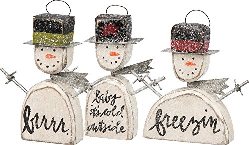 Primitives by Kathy Vintage-Inspired Ornaments, Snowmen, 3 Piece