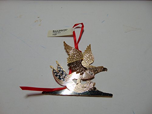 Christmas Ornament Baldwin Eagle, Brass with 24k Gold Overlay