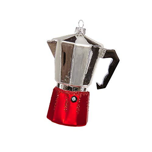 RAZ Imports Glass Espresso Coffee Pot Ornament