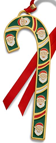 Wallace 2019 Gold-Plated & Enameled Candy Cane (Santas) -39th Edition Holiday Ornament, Metal