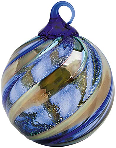 Glass Eye Studio Limited Blue Gold Twist Limited Production Ornament