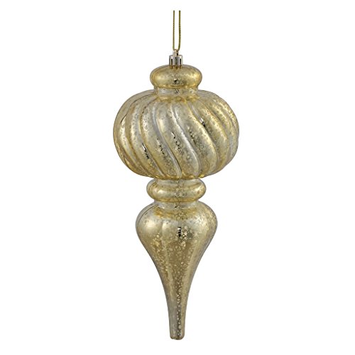 Vickerman 441862-10″ Gold Shiny Mercury Finial Christmas Tree Ornament (3 pack) (M165208)