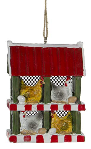 Midwest-CBK Chicken Coop with Chickens and Eggs Ornament