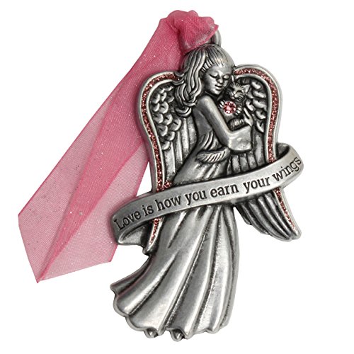 Gloria Duchin Angelic Affirmations Love Angel with Cat – Love Is How You Earn Your Wings Ornament
