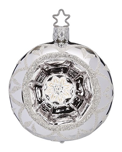 Inge Glas Kugel Reflector Ball 8 cm Winterlove silver 20006T108 German Glass