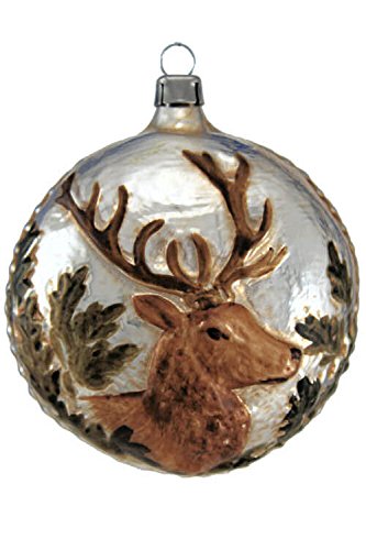Marolin Stag Head MA2011037 German Glass Ornament w/Gift Box