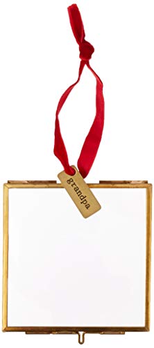Mud Pie Hanging Glass Grandpa Ornament Picture Frame, Gold