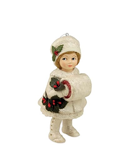 MISTLETOE MAZY Bethany Lowe Christmas Ornament – Little Girl with Hand Muff