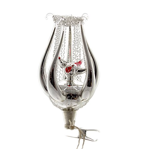Marolin GLASVOGELNEST AUF Clip ON Glass Ornament Germany Viktorian 7000500