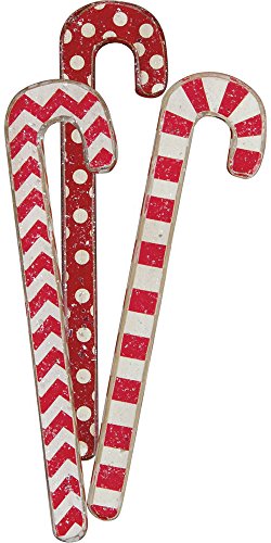 Primitives by Kathy Christmas Red and White Candy Canes, Set of 3, 3 Piece