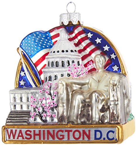 Kurt Adler Kurt S. Adler 3.7″ Washington DC Cityscape Glass Ornament