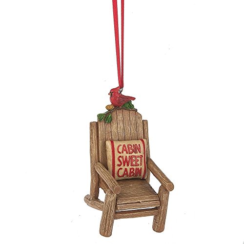 Cabin Sweet Cabin Chair Ornament with Red Cardinal by Midwest-CBK