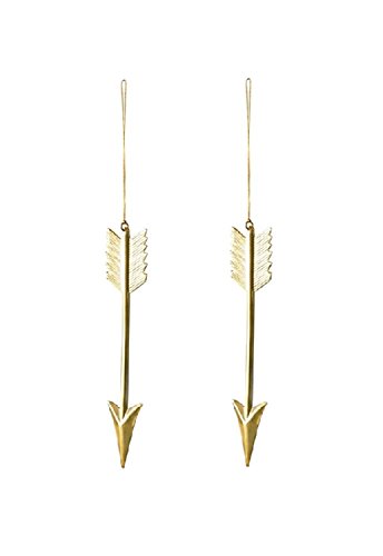 Creative Co-op Metal Arrow Hanging Ornament – Set of 2