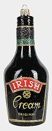 Pinnacle Peak Trading Company Bottle of Irish Cream Liqueur Polish Blown Glass Christmas Ornament Decoration