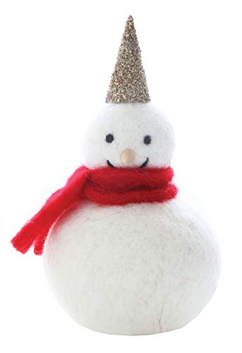 Creative Co-Op 5 Inch Wool Felt Snowman with Scarf