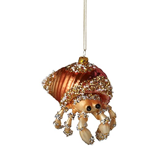 Midwest Blown Glass Embellished Hermit Crab Ornament
