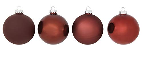 Creative Co-Op 3 Inch Round Glass Ball Ornaments, Cranberry, Boxed Set of 4