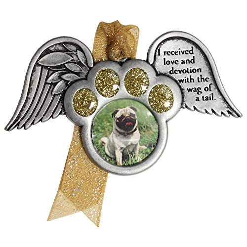 Gloria Duchin Memorial Dog Paw with Wings Christmas Ornament, 3.5″ x 2″, Multicolor