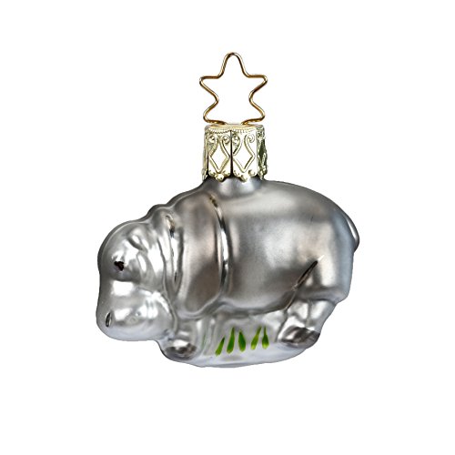 Inge-Glas Happy Mini-Hippo 10091S018 German Blown Glass Christmas Ornament
