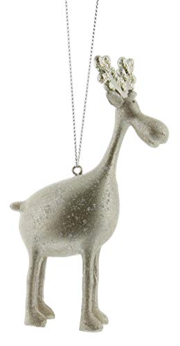 RAZ Imports Elegant Silver Metallic Moose Figurine Ornament