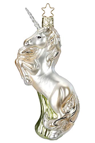 Inge-Glas Magical Unicorn 10140S018 German Blown Glass Christmas Ornament
