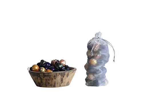 Creative Co-Op Multicolor Embossed Mercury Glass Jewel Tones (3 Styles/Set of 36 in Organza Bag) Ornament,
