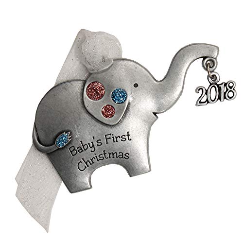 Gloria Duchin Elephant Baby’s First Christmas Ornament, Multicolor