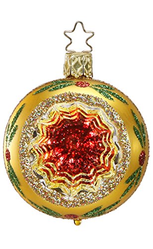 Inge-Glas Reflector Ball Christmas Sparkles Goldish 20686R006E German Glass Ornament
