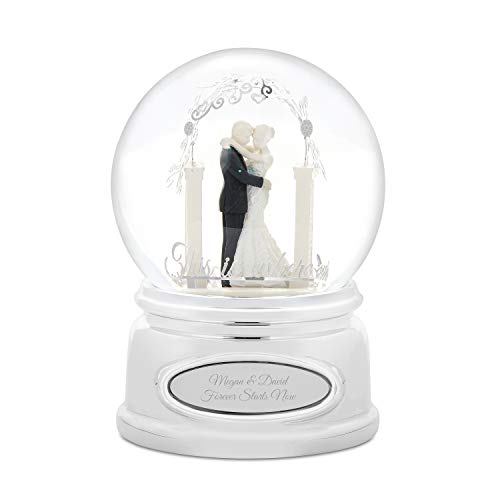 Things Remembered Personalized Bride and Groom Wedding Musical Snow Globe with Engraving Included