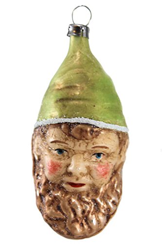 Marolin Dwarf with Green Cap MA2011018 German Glass Ornament w/Gift Box