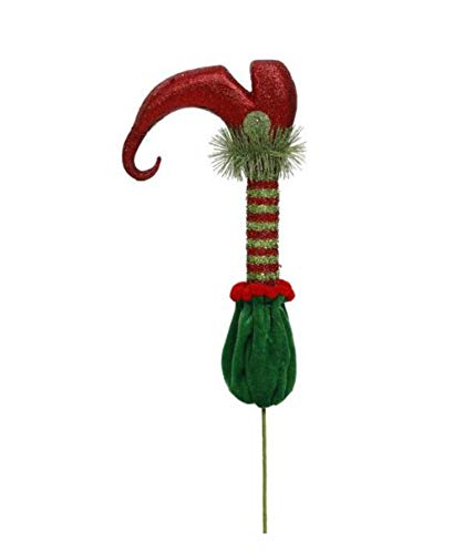 Mark Roberts 18″ Crazy Elf Legs: Green – Christmas Elf Leg Ornament Pick Red and Green