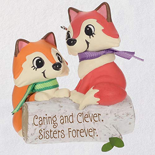 Hallmark Keepsake Christmas Ornament 2019 Year Dated Clever Sisters Foxes,