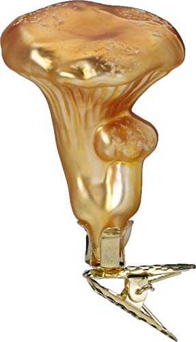 Inge-Glas Mushroom Girolle 10043S019 German Glass Christmas Ornament