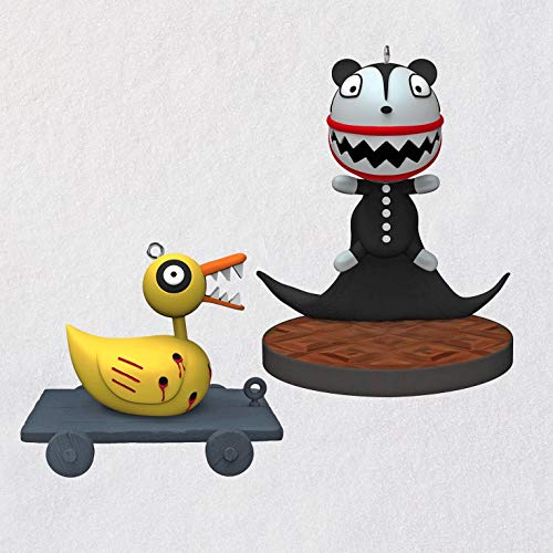 Hallmark Tim Burton’s The Nightmare Before Christmas Scary Teddy and Undead Duck Ornaments, Set of 2 Movies & TV