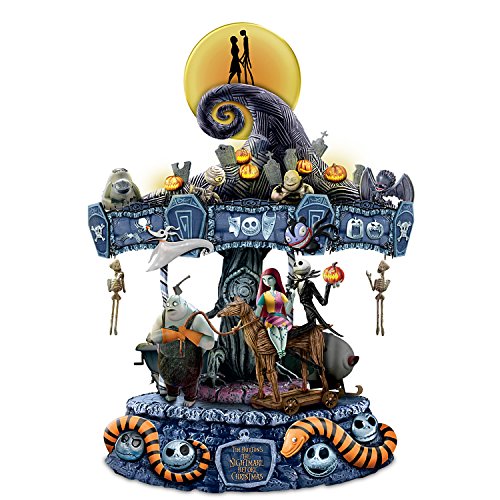 The Bradford Exchange Tim Burton’s The Nightmare Before Christmas Rotating Musical Carousel Sculpture: Lights Up
