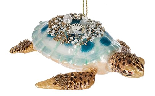 Midwest Gloves Blown Glass Embellished Sea Turtle Ornament