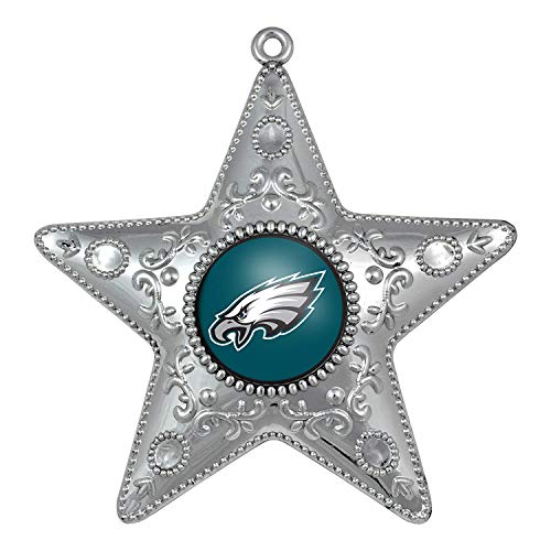 Topperscot Philadelphia Eagles Silver Star Christmas Tree Holiday Ornament (1)