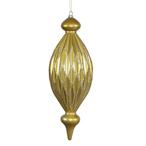 Vickerman 342237 – 12″ Gold Candy Glitter Diamond Finial Christmas Tree Ornament (M145808)